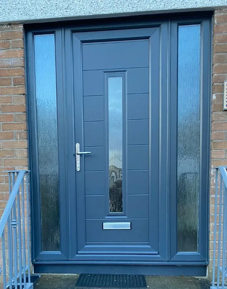 New uPVC door anthracite grey and side panels, fitted by Ultimate Home Solutions