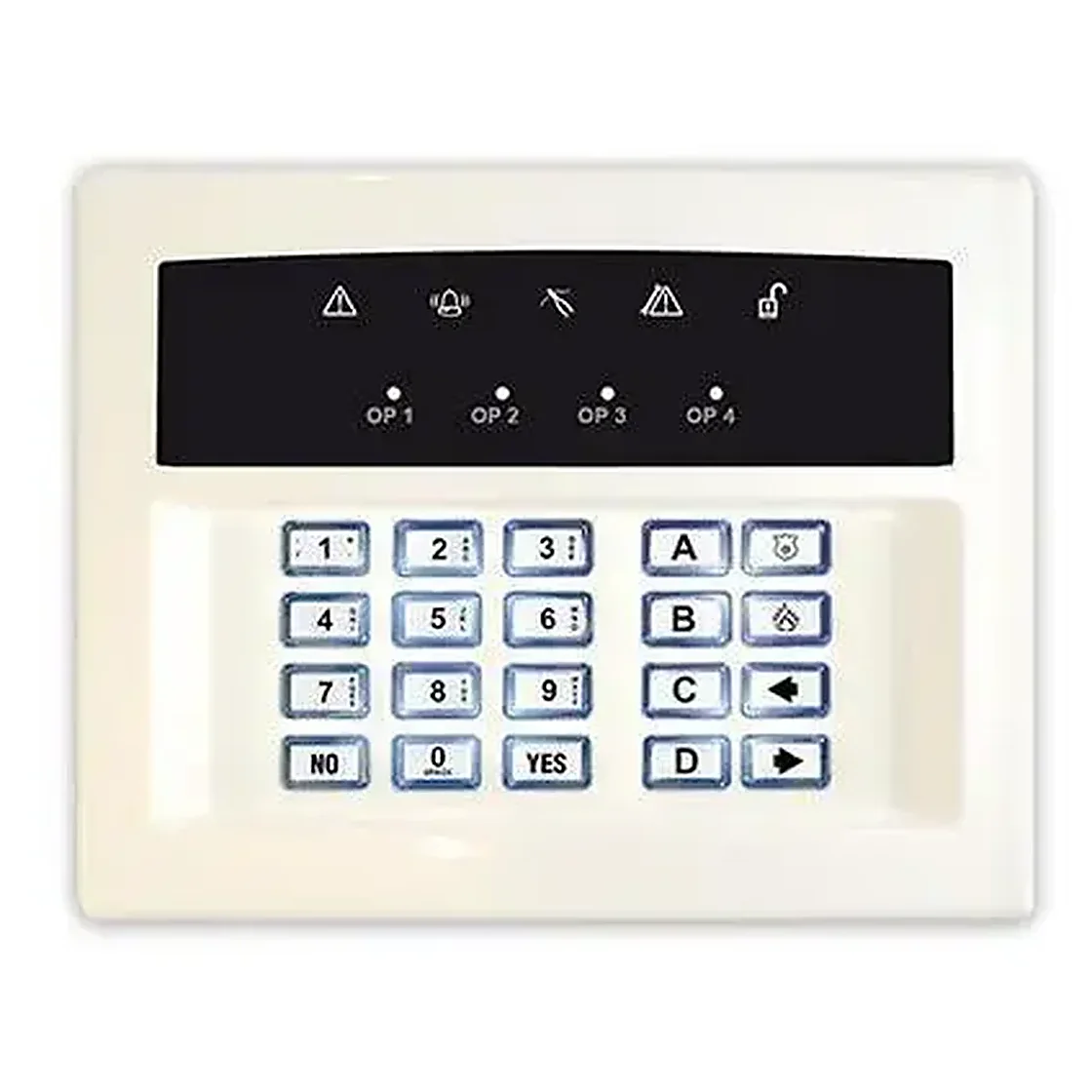 A wireless alarm keypad